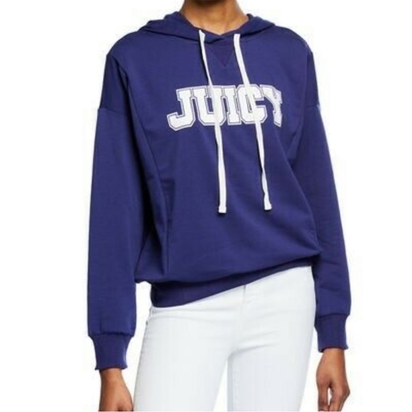 Juicy Couture Tops - Juicy Couture Blue & White Hoodie